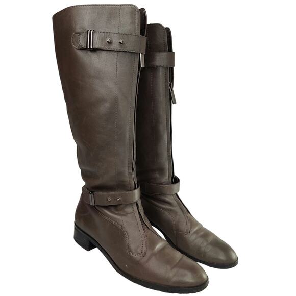Gray Buckle riding boots by Circa JOAN & DAVID sz 8.5 - Picture 3 of 8